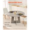 VEVOR Round Dining Table, 47 inch Wood Table for 4-6 Person, Farmhouse Circle Dinner Furniture, Rustic Leisure Tables with Thick Wooden Legs, for Home Kitchen Living Room, Grey (Only Table)