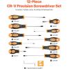 VEVOR Screwdriver Set, 13 in 1 Magnetic Multi Bit Mini Nut Driver Set, Phillips, Flat Head, Torx, Square Bits for Men, Manual Precision Repair Tool Kit for Sockets, Furniture, Home Appliances, Cars(12 in 1 – Fiexed Type)