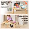 VEVOR Sensory Table for Toddlers, Kids Activity Table with 3 Foldable Storage Bins & Double-Sided Board, Indoor/Outdoor Play Sand and Water, Wooden Kids Sensory Table for Drawing Studying Dining