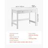 VEVOR Small Desk with Drawers, Kids Desk for Bedroom, Wooden Simple Study Table for Drawing, Reading, Writing, Rectangle MDF Furniture Study Storage Table for Home, Office, White + Wood(39.37″D x 18.90″W x 29.57″H)