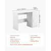 VEVOR Small Desk with Drawers, Kids Desk for Bedroom, Wooden Simple Study Table for Drawing, Reading, Writing, Rectangle MDF Furniture Study Storage Table for Home, Office, White + Wood(41.34″D x 17.32″W x 29.57″H)