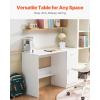 VEVOR Small Desk with Drawers, Kids Desk for Bedroom, Wooden Simple Study Table for Drawing, Reading, Writing, Rectangle MDF Furniture Study Storage Table for Home, Office, White + Wood(41.34″D x 17.32″W x 29.57″H)