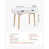 VEVOR Small Desk with Drawers, Kids Desk for Bedroom, Wooden Simple Study Table for Drawing, Reading, Writing, Rectangle MDF Furniture Study Storage Table for Home, Office, White + Wood(38.98″D x 20.08″W x 30.12″H)