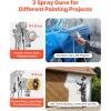 VEVOR Spray Paint Pressure Pot, 0.5 Gal/2 L Pressure Pot Paint Sprayer, φ1.8mm + φ3mm Two Spray Guns Central Pneumatic Sprays Gun with Two 9.8 FT/3 m Hoses for Furniture, Car, Fence, Max 45 Psi(2L-Pneumatic)