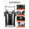 VEVOR Spray Paint Pressure Pot, 0.5 Gal/2 L Pressure Pot Paint Sprayer, φ1.8mm + φ3mm Two Spray Guns Central Pneumatic Sprays Gun with Two 9.8 FT/3 m Hoses for Furniture, Car, Fence, Max 45 Psi(40L-Pneumatic + 4 Casters)