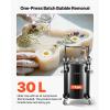 VEVOR Spray Paint Pressure Pot, 0.5 Gal/2 L Pressure Pot Paint Sprayer, φ1.8mm + φ3mm Two Spray Guns Central Pneumatic Sprays Gun with Two 9.8 FT/3 m Hoses for Furniture, Car, Fence, Max 45 Psi(30L-Pneumatic + 4 Casters)