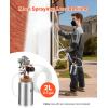 VEVOR Spray Paint Pressure Pot, 0.5 Gal/2 L Pressure Pot Paint Sprayer, φ1.8mm + φ3mm Two Spray Guns Central Pneumatic Sprays Gun with Two 9.8 FT/3 m Hoses for Furniture, Car, Fence, Max 45 Psi(2L-Pneumatic)