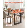 VEVOR Table Legs, 29.5″ H x 23.6″ W Square Steel Furniture Legs, Modular Design, Easy Assembly, 2204 lbs Max Load Heavy Duty, for Home Office Desk, Workbenches, Dinner Bar Tables, Set of 2, Black
