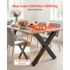 VEVOR Table Legs, 29.5″ H x 29.9″ W Steel Furniture Legs, Modular Design, Easy Assembly, 2204 lbs Max Load Heavy Duty, for Home Office Desk, Coffee Dinner Bar Tables, Workbench,2 PCS, X Frame, Black