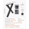 VEVOR Table Legs, 29.5″ H x 31.1″ W Steel Furniture Legs, Modular Design, Easy Assembly, 2204 lbs Max Load Heavy Duty, for Home Office Desk, Coffee Dinner Bar Tables, Workbench,2 PCS, X Frame, Black