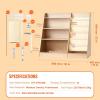 VEVOR Toy Storage Organizer, Wooden Kids Bookshelf with Storage, Toy Storage Cabinet with 2 Mobile Drawers, Kids Storage Organizer for Bedroom, Nursery, Living Room, Entryway, Preschool, White(4-tier)