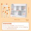 VEVOR Toy Storage Organizer, Wooden Kids Bookshelf with Storage, Toy Storage Cabinet with 2 Mobile Drawers, Kids Storage Organizer for Bedroom, Nursery, Living Room, Entryway, Preschool, White(5-cubby)