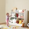 VEVOR Toy Storage Organizer, Wooden Kids Bookshelf with Storage, Toy Storage Cabinet with 2 Mobile Drawers, Kids Storage Organizer for Bedroom, Nursery, Living Room, Entryway, Preschool, White(5-cubby)