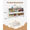 VEVOR Toy Storage Organizer, Wooden Kids Bookshelf with Storage, Toy Storage Cabinet with 2 Mobile Drawers, Kids Storage Organizer for Bedroom, Nursery, Living Room, Entryway, Preschool, White(5-Cubby with Mobile Drawers)
