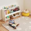 VEVOR Toy Storage Organizer, Wooden Kids Bookshelf with Storage, Toy Storage Cabinet with 2 Mobile Drawers, Kids Storage Organizer for Bedroom, Nursery, Living Room, Entryway, Preschool, White(5-Cubby with Mobile Drawers)