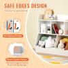 VEVOR Toy Storage Organizer, Wooden Kids Bookshelf with Storage, Toy Storage Cabinet with 2 Mobile Drawers, Kids Storage Organizer for Bedroom, Nursery, Living Room, Entryway, Preschool, White(5-cubby)