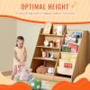 VEVOR Toy Storage Organizer, Wooden Kids Bookshelf with Storage, Toy Storage Cabinet with 2 Mobile Drawers, Kids Storage Organizer for Bedroom, Nursery, Living Room, Entryway, Preschool, White(4-tier)