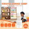 VEVOR Toy Storage Organizer, Wooden Kids Bookshelf with Storage, Toy Storage Cabinet with 2 Mobile Drawers, Kids Storage Organizer for Bedroom, Nursery, Living Room, Entryway, Preschool, White(4-tier)