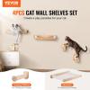 VEVOR Wall Mounted Cat Shelves, Cat Wall Shelves and Perches with Jumping Boards, Cat Beds, Hammocks & Cat Tree, Cat Furniture and Shelves up to 40 lbs for Sleeping, Playing, Climbing, Set of 9(Free)