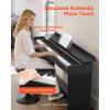 VEVOR Weighted Digital Piano, 88 Keys Fully Weighted, Electric Piano Keyboard with Furniture Stand, Power Adapter, Triple Pedal, Record Function, 280 Tones, Wireless Connection, for Beginners, White(Black  with Cover)