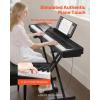 VEVOR Weighted Digital Piano, 88 Keys Fully Weighted, Electric Piano Keyboard with Furniture Stand, Power Adapter, Triple Pedal, Record Function, 280 Tones, Wireless Connection, for Beginners, White(Black  with X Stand)