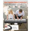 VEVOR Weighted Digital Piano, 88 Keys Fully Weighted, Electric Piano Keyboard with Furniture Stand, Power Adapter, Triple Pedal, Record Function, 280 Tones, Wireless Connection, for Beginners, White(Black  with X Stand)
