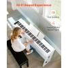 VEVOR Weighted Digital Piano, 88 Keys Fully Weighted, Electric Piano Keyboard with Furniture Stand, Power Adapter, Triple Pedal, Record Function, 280 Tones, Wireless Connection, for Beginners, White(White)
