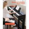 VEVOR Weighted Digital Piano, 88 Keys Fully Weighted, Electric Piano Keyboard with Furniture Stand, Power Adapter, Triple Pedal, Record Function, 280 Tones, Wireless Connection, for Beginners, White(Black)