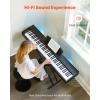 VEVOR Weighted Digital Piano, 88 Keys Fully Weighted, Electric Piano Keyboard with Furniture Stand, Power Adapter, Triple Pedal, Record Function, 280 Tones, Wireless Connection, for Beginners, White(Black  without Stand)