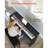 VEVOR Weighted Digital Piano, 88 Keys Fully Weighted, Electric Piano Keyboard with Furniture Stand, Power Adapter, Triple Pedal, Record Function, 280 Tones, Wireless Connection, for Beginners, White(Black  with Cover)