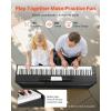 VEVOR Weighted Digital Piano, 88 Keys Fully Weighted, Electric Piano Keyboard with Furniture Stand, Power Adapter, Triple Pedal, Record Function, 280 Tones, Wireless Connection, for Beginners, White(Black)