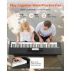 VEVOR Weighted Digital Piano, 88 Keys Fully Weighted, Electric Piano Keyboard with Furniture Stand, Power Adapter, Triple Pedal, Record Function, 280 Tones, Wireless Connection, for Beginners, White(Black  with Cover)