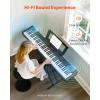 VEVOR Weighted Digital Piano, 88 Keys Fully Weighted, Electric Piano Keyboard with Furniture Stand, Power Adapter, Triple Pedal, Record Function, 280 Tones, Wireless Connection, for Beginners, White(Black  with X Stand)