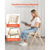 VEVOR Wooden Folding Chairs with Cushion, Set of 2, Portable Foldable Cushion Chair with Wooden Frame, Modern Padded Dining Chair for Kitchen, Office, Wedding, Party, Dining Room, Easy Assembly, Beige(Natural+beige)