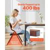 VEVOR Wooden Folding Chairs with Cushion, Set of 2, Portable Foldable Cushion Chair with Wooden Frame, Modern Padded Dining Chair for Kitchen, Office, Wedding, Party, Dining Room, Easy Assembly, Beige(Walnut+black Leather)