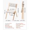 VEVOR Wooden Folding Chairs with Cushion, Set of 2, Portable Foldable Cushion Chair with Wooden Frame, Modern Padded Dining Chair for Kitchen, Office, Wedding, Party, Dining Room, Easy Assembly, Beige(Natural+beige)