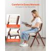 VEVOR Wooden Folding Chairs with Cushion, Set of 2, Portable Foldable Cushion Chair with Wooden Frame, Modern Padded Dining Chair for Kitchen, Office, Wedding, Party, Dining Room, Easy Assembly, Beige(Walnut+beige)