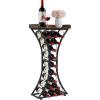VEVOR 15 Bottle Wine Rack,Iron Freestanding Floor Wine Holder, Mini Bar Stand Liquor Cabinet with Wood Tabletop, for Home Bar,Kitchen,Living Room,Dining Room,16.9”L X 11.4”W X 35.2”H(15 Bottles)
