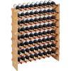 VEVOR 15 Bottle Wine Rack,Iron Freestanding Floor Wine Holder, Mini Bar Stand Liquor Cabinet with Wood Tabletop, for Home Bar,Kitchen,Living Room,Dining Room,16.9”L X 11.4”W X 35.2”H(37.6 X 9.8 X 46.9 in)