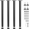 VEVOR 30 Inch Adjustable Desk Legs, Reinforced Steel Office Table Furniture Set of 4 for DIY, 1200 lbs Load Capacity Heavy Duty, Quick Installation with Adjustable Foot Cup Black(28 inch/Straight)
