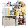 VEVOR 3-Tier Kids Bookshelf, Toy Storage Organizer for Toddler, Book Shelf for Kids Rooms with Sling Book Rack and Storage Bag, Kids Storage Book Shelves for Kids Room, Playroom, Kindergarten, Nursery(Toy Organizer With Fabric Drawer)