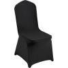 VEVOR 50 Pcs Black Chair Covers Polyester Spandex Stretch Slipcovers for Wedding Party Dining Banquet Arched-Front Chair Covers(Black-a)