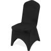 VEVOR 50 Pcs Black Chair Covers Polyester Spandex Stretch Slipcovers for Wedding Party Dining Banquet Arched-Front Chair Covers(Black-b)