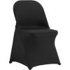 VEVOR 50 Pcs Black Chair Covers Polyester Spandex Stretch Slipcovers for Wedding Party Dining Banquet Arched-Front Chair Covers(Black-c)