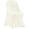 VEVOR 50 Pcs Black Chair Covers Polyester Spandex Stretch Slipcovers for Wedding Party Dining Banquet Arched-Front Chair Covers(Ivory-b)
