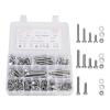 VEVOR 566 Pcs Bolts and Nuts Assortment Kit, Imperial Machine Screws and Flat Washers, Alloy Steel 1/4-20,5/16-18,3/8-16, for Furniture/Equipment/Vehicle Assembly, Galvanized White(246 PCS – Imperial (1/4-20  5/16-18  3/8-16))