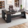 VEVOR 63″ L-Shaped Executive Desk, Large Office Desk with Drawers, File Storage Cabinet, Detachable 350 LBS Load Capacity Corner Table, Easy Assembly, Business Furniture Workstation for Home Office(78.7 x 31.5 x 29.7 inches)