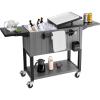 VEVOR 80QT Rolling Ice Chest, Holds up to 50 Bottles / 110 Cans, Portable Patio Party Bar Drink Cooler Cart with Bottom Shelf & Foldable Side Shelves, Beverage Pool with Swivel Wheels & Bottle Opener
