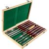 VEVOR 8-Piece Wood Lathe Chisel Kit, HSS Steel Blades, Woodworking Turning Tools with Wooden Storage Case, Ideal for Wood, Root, and Furniture Carving – Red