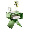VEVOR Acrylic Bar Cart with 4 Lockable Wheels, Clear Mobile Utility Rolling Cart, Multifunction Serving Cart for Home Bar, Kitchen, Bathroom, Living Room, with Pulling Handle, 2-Tier, Modern(Green)